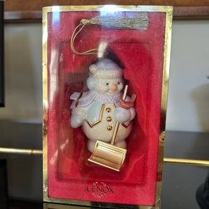 Lenox Christmas ornament “snowman shoveling snow”
